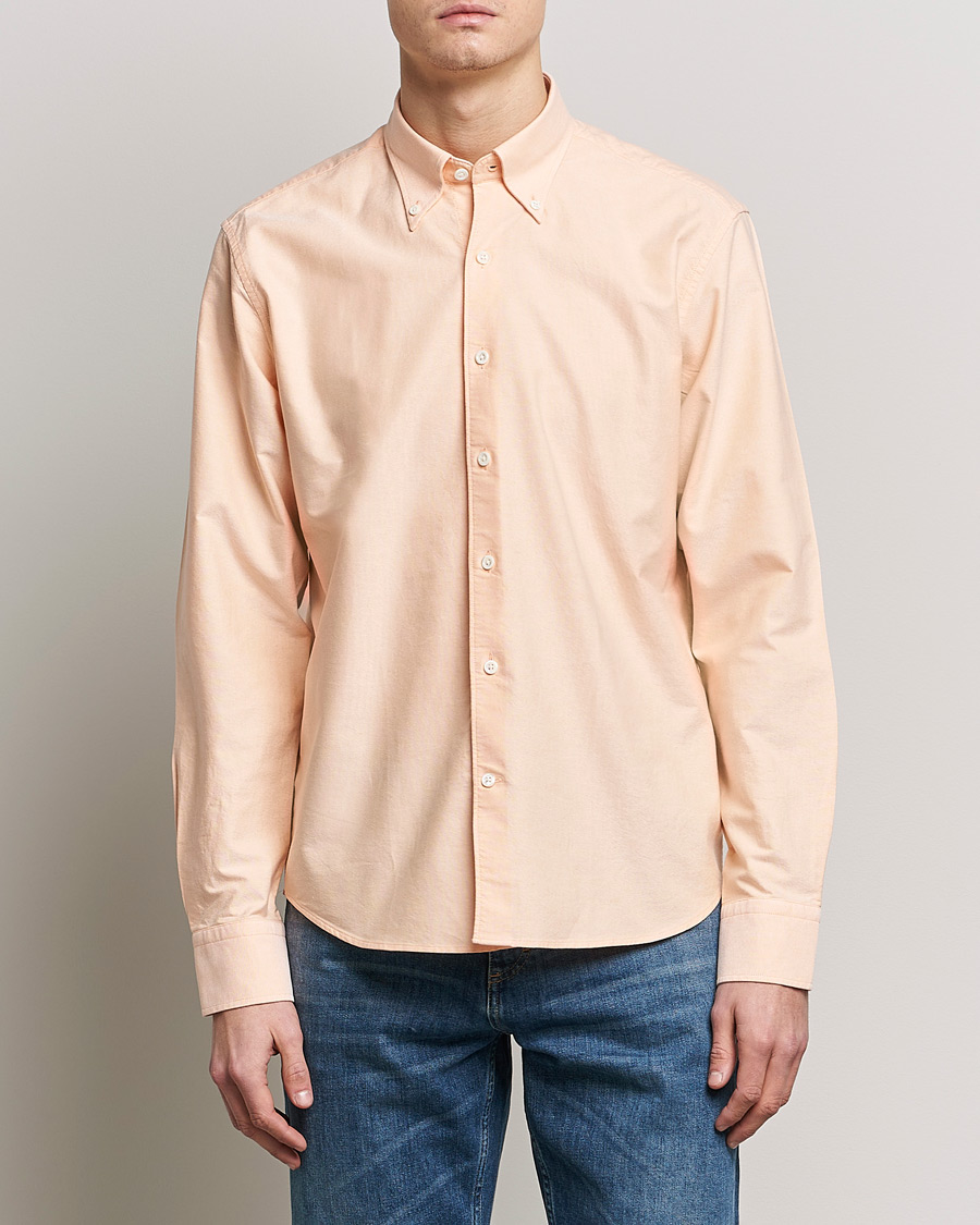 Uomini | Camicie | Oscar Jacobson | Regular Fit Button Down Oxford Shirt Orange