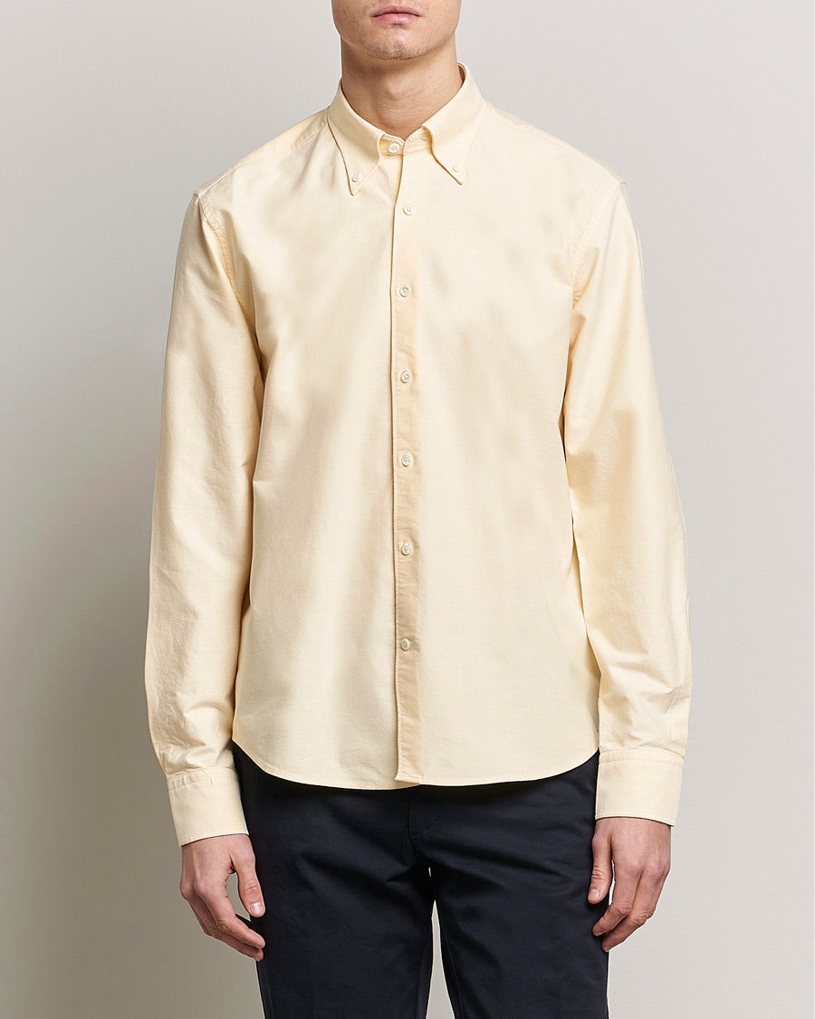 Uomini | Camicie | Oscar Jacobson | Regular Fit Button Down Oxford Shirt Yellow