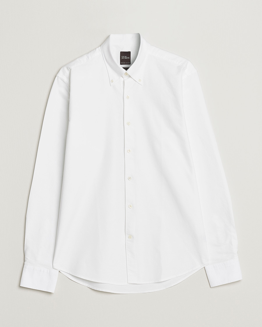 Uomini | Camicie | Oscar Jacobson | Regular Fit Button Down Oxford Shirt White