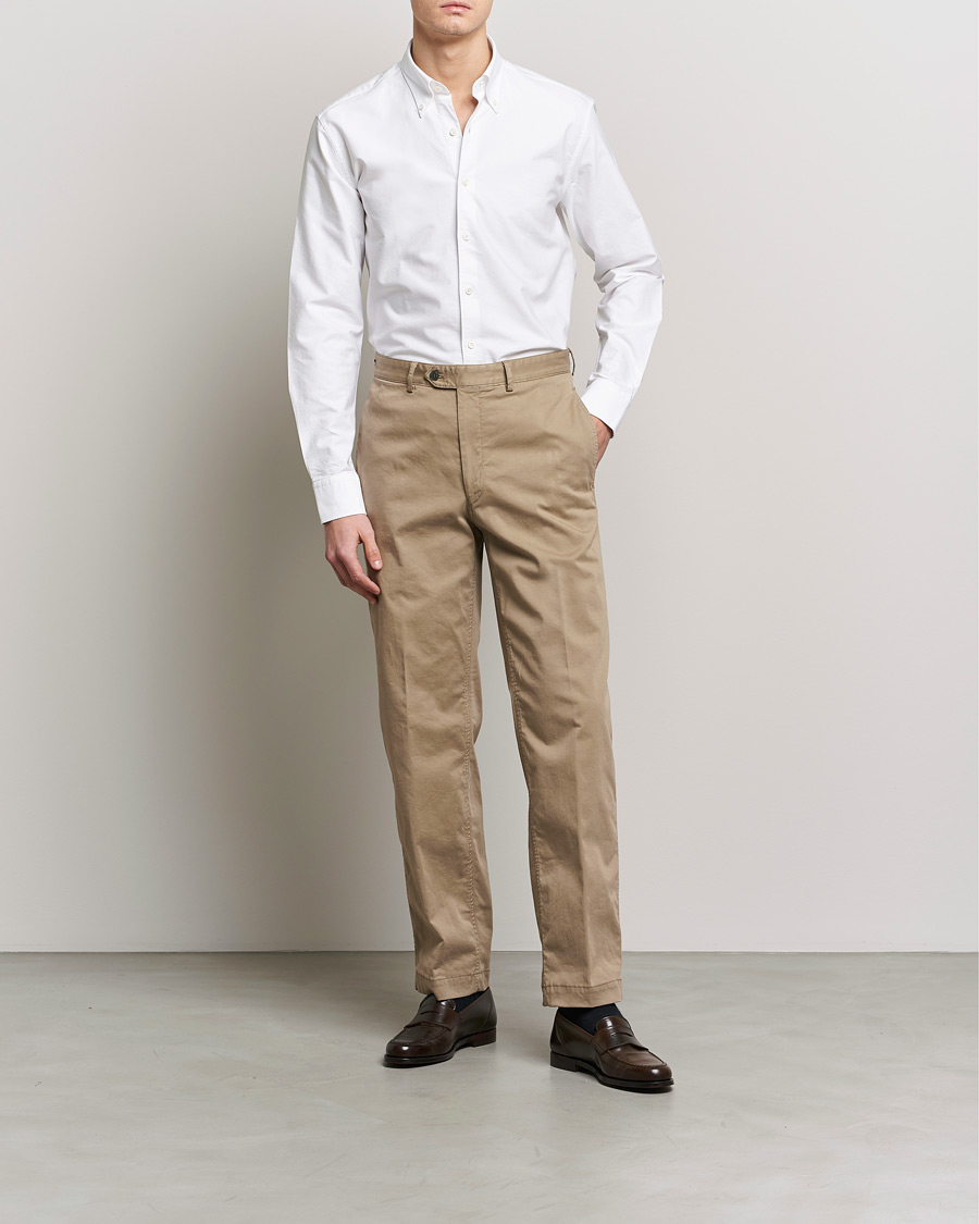 Uomini | Camicie | Oscar Jacobson | Regular Fit Button Down Oxford Shirt White