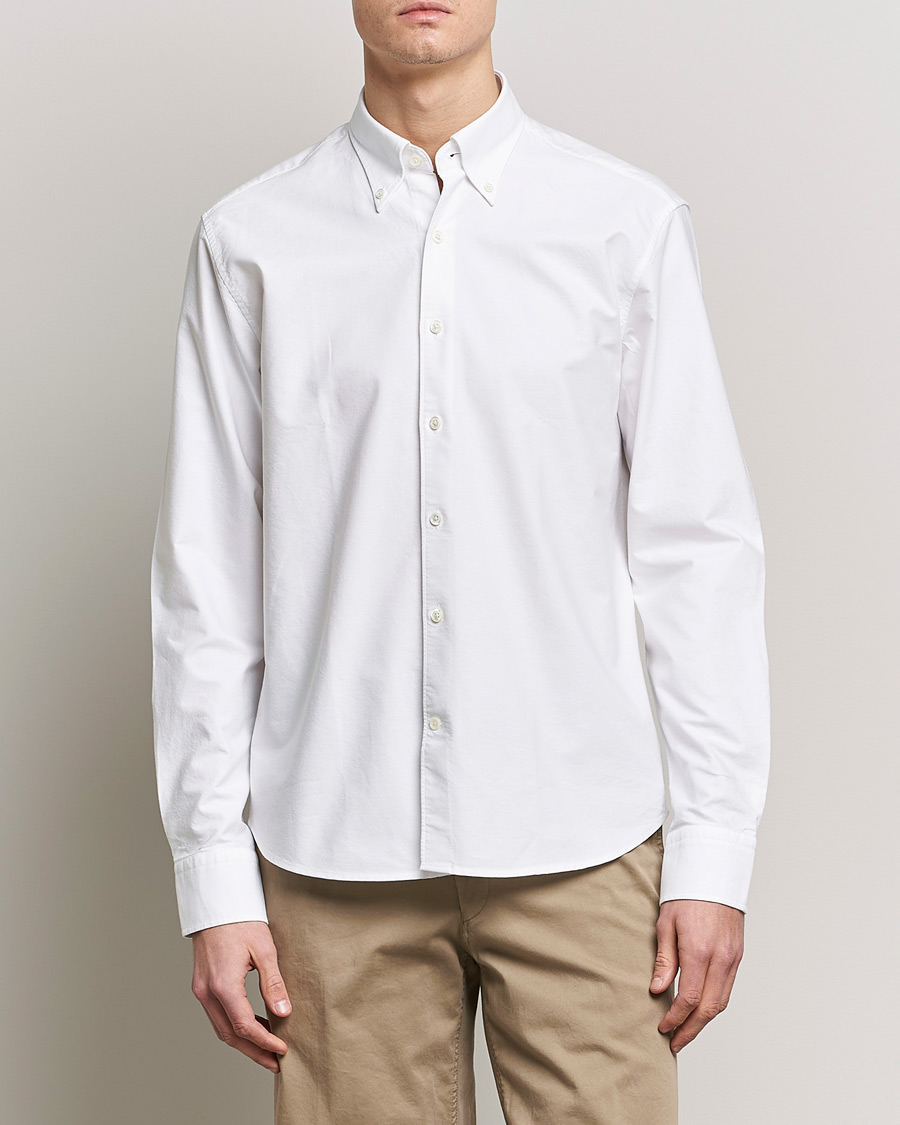 Uomini | Camicie | Oscar Jacobson | Regular Fit Button Down Oxford Shirt White