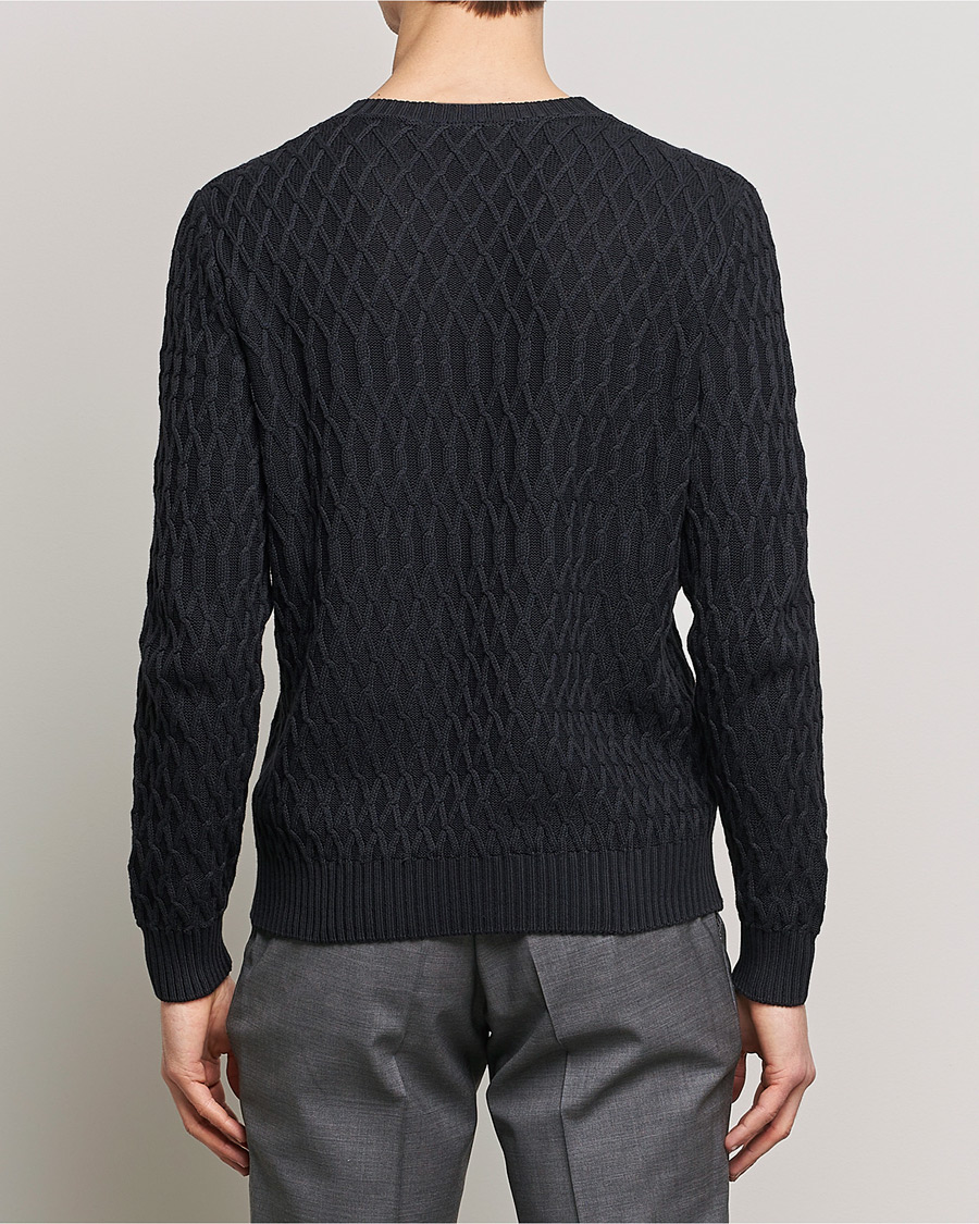 Uomini | Maglieria | Oscar Jacobson | Cotton Fisherman Sweatshirt Navy