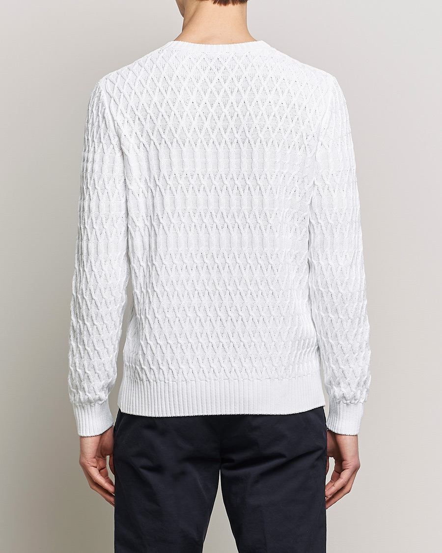 Uomini | Maglieria | Oscar Jacobson | Cotton Fisherman Sweatshirt White