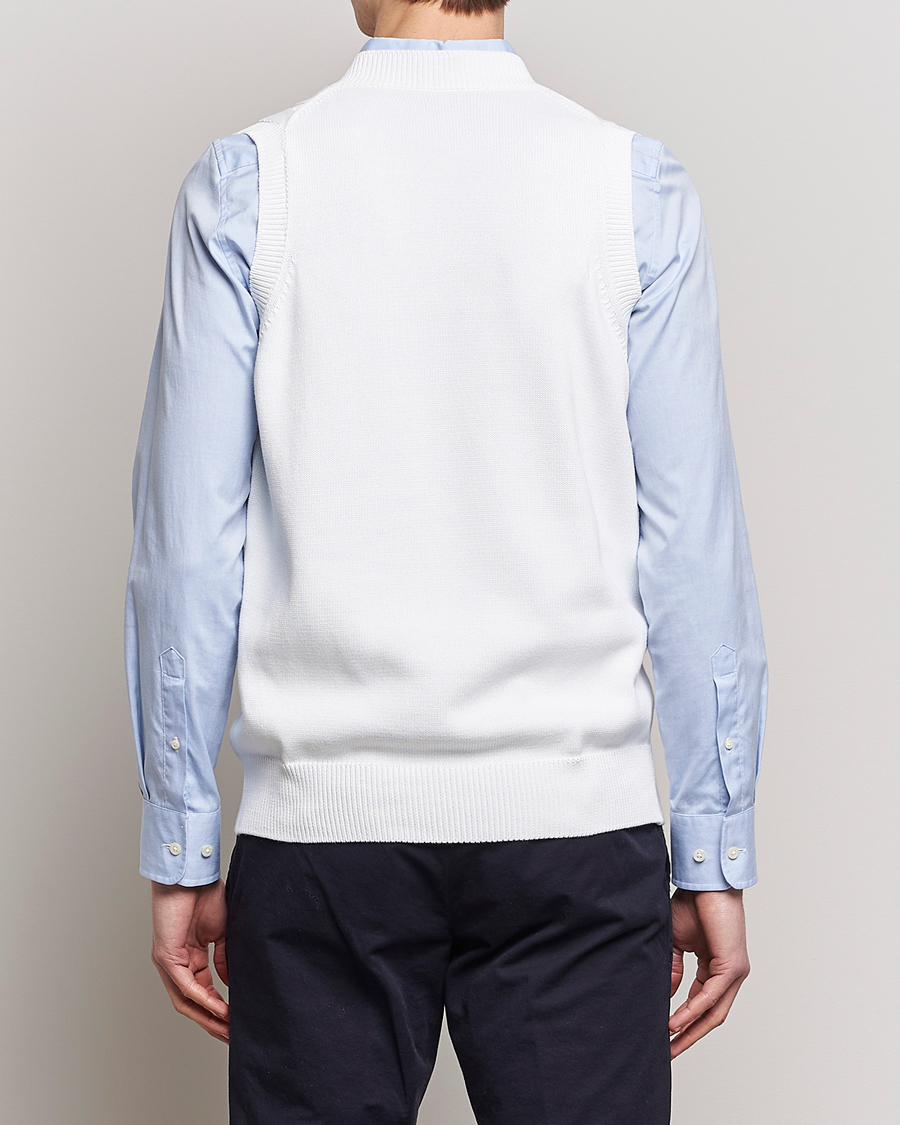 Uomini | Maglieria | Oscar Jacobson | Lucas Cable Knitted Vest White