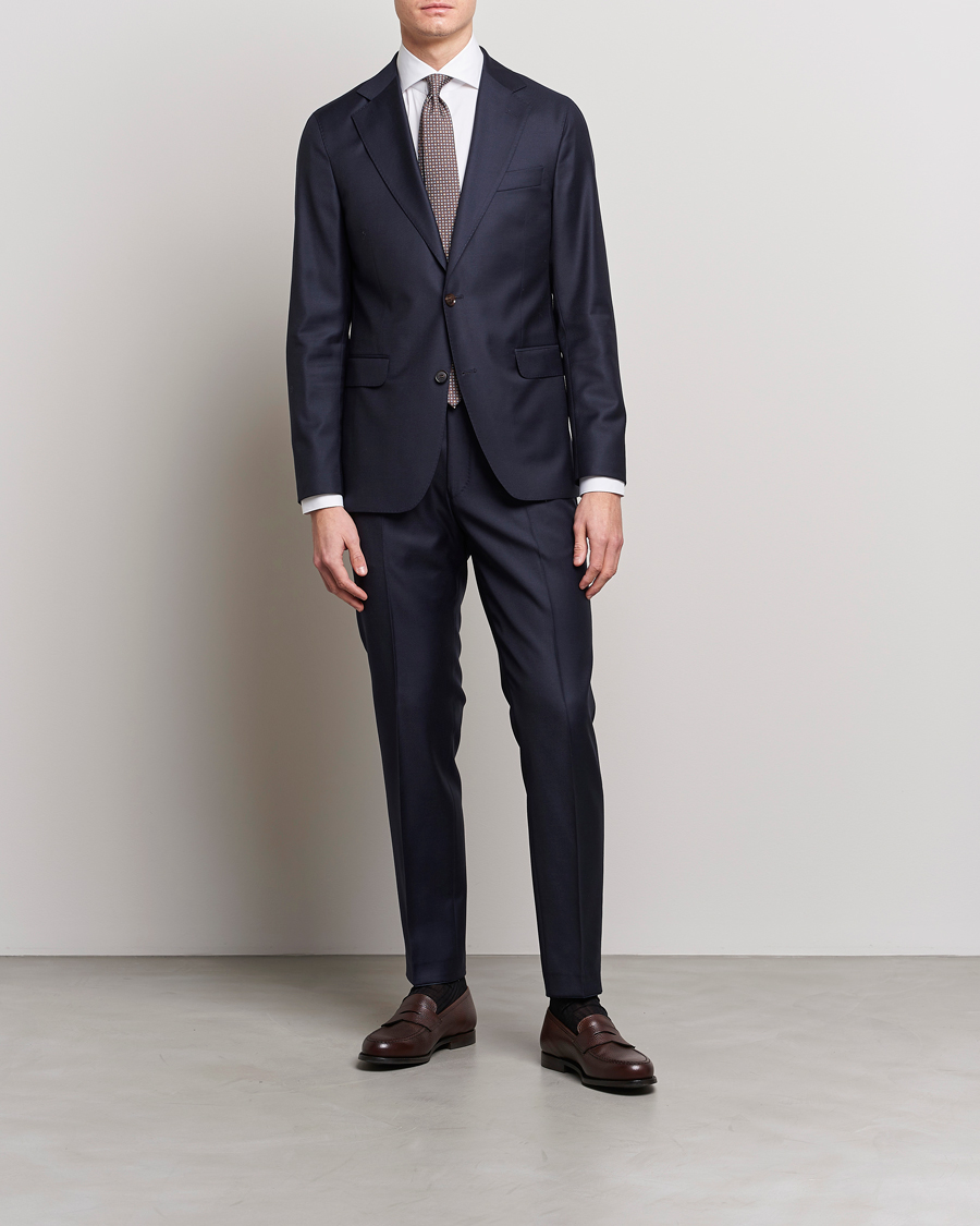 Uomini | Abiti | Oscar Jacobson | Ego Loro Piana Zelander Merino Wool Suit Navy