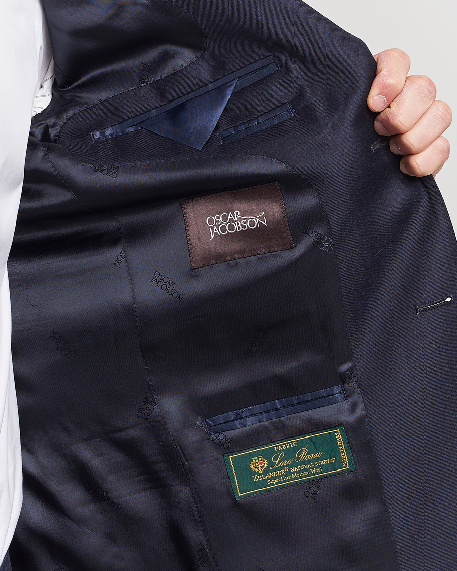 Uomini | Abiti | Oscar Jacobson | Ego Loro Piana Zelander Merino Wool Suit Navy