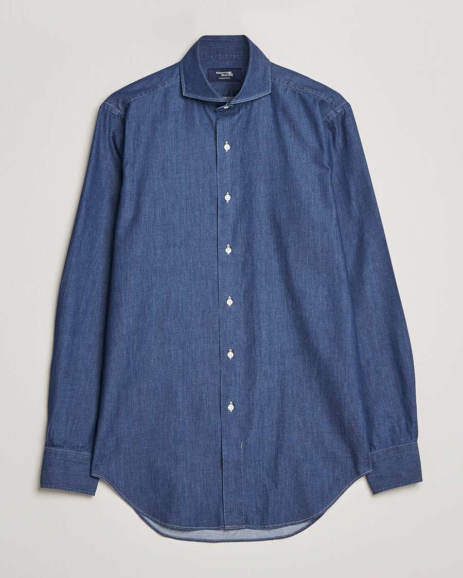 Uomini | Camicie | Kamakura Shirts | Slim Fit Denim Shirt Dark Indigo