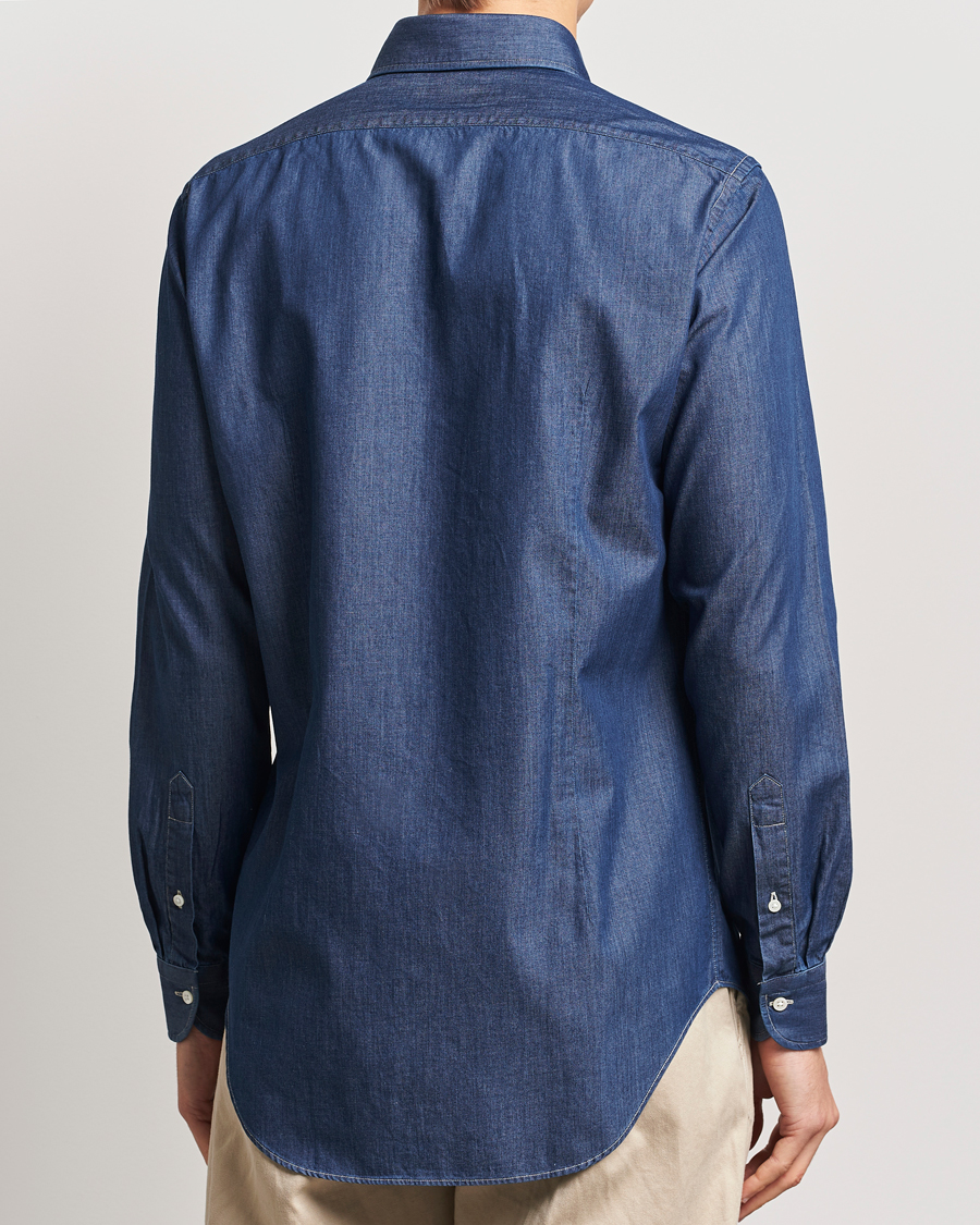 Uomini | Camicie | Kamakura Shirts | Slim Fit Denim Shirt Dark Indigo
