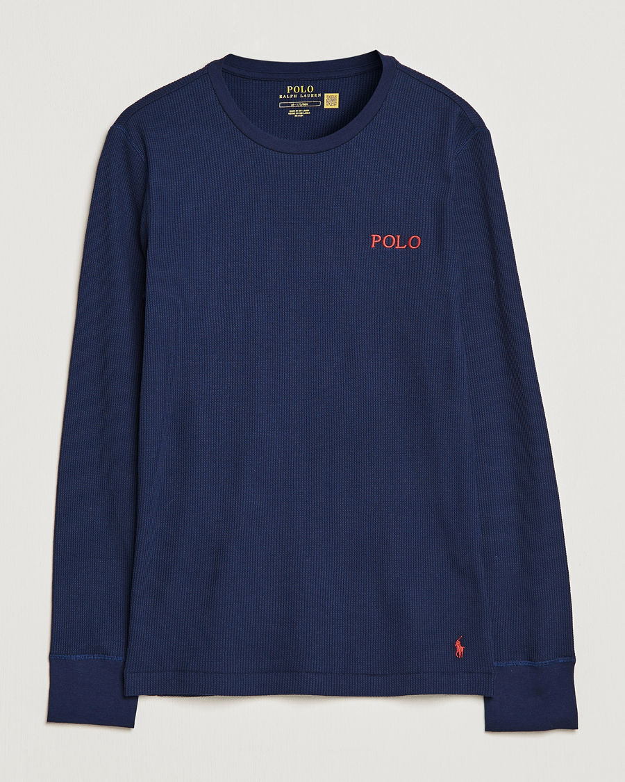 Uomini | T-shirt | Polo Ralph Lauren | Waffle Long Sleeve Crew Neck Cruise Navy