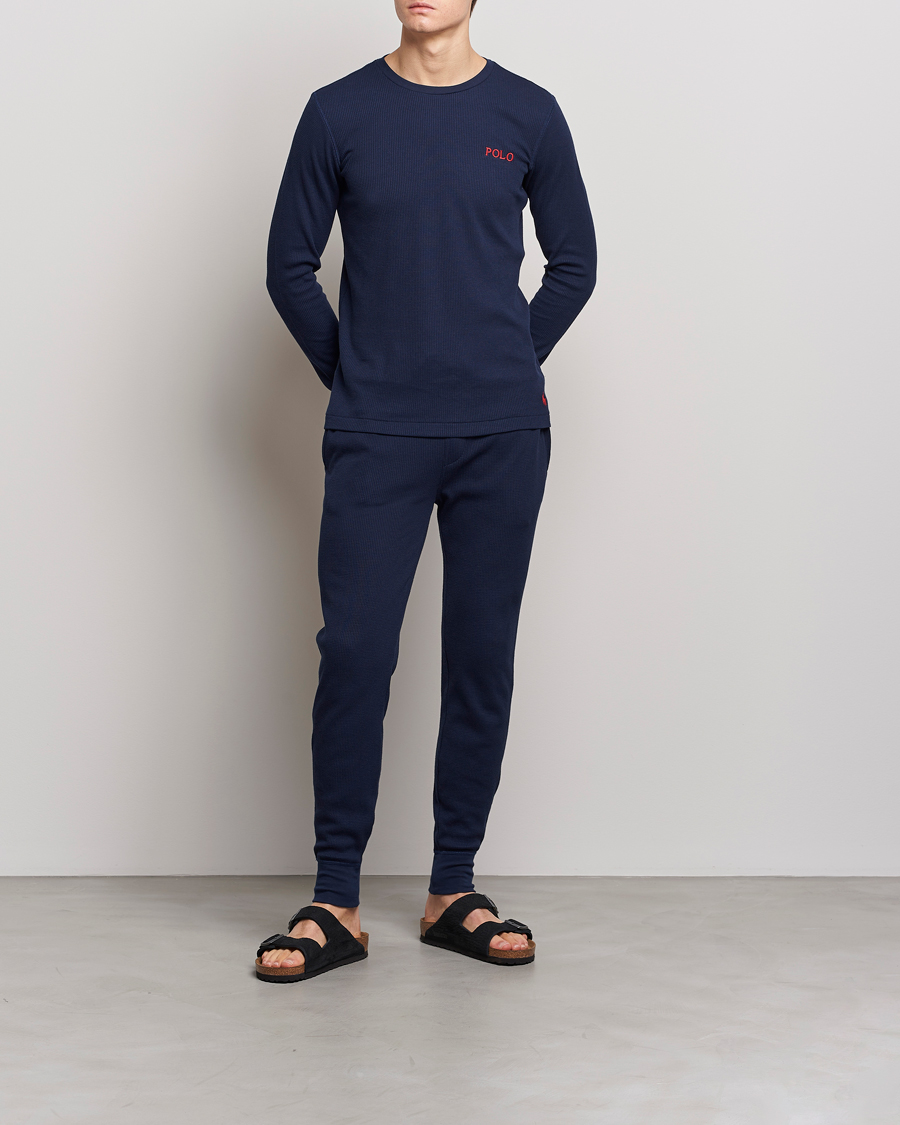 Uomini | T-shirt | Polo Ralph Lauren | Waffle Long Sleeve Crew Neck Cruise Navy