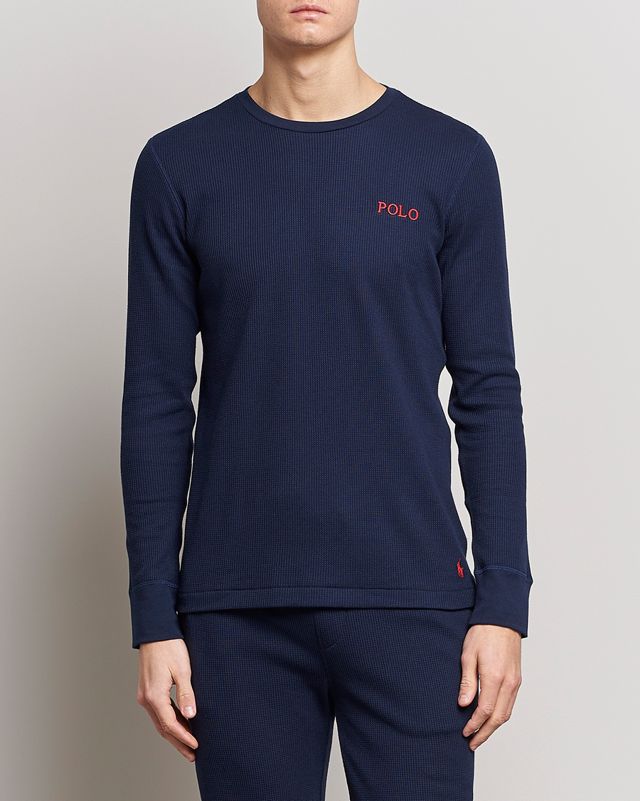 Uomini | T-shirt | Polo Ralph Lauren | Waffle Long Sleeve Crew Neck Cruise Navy