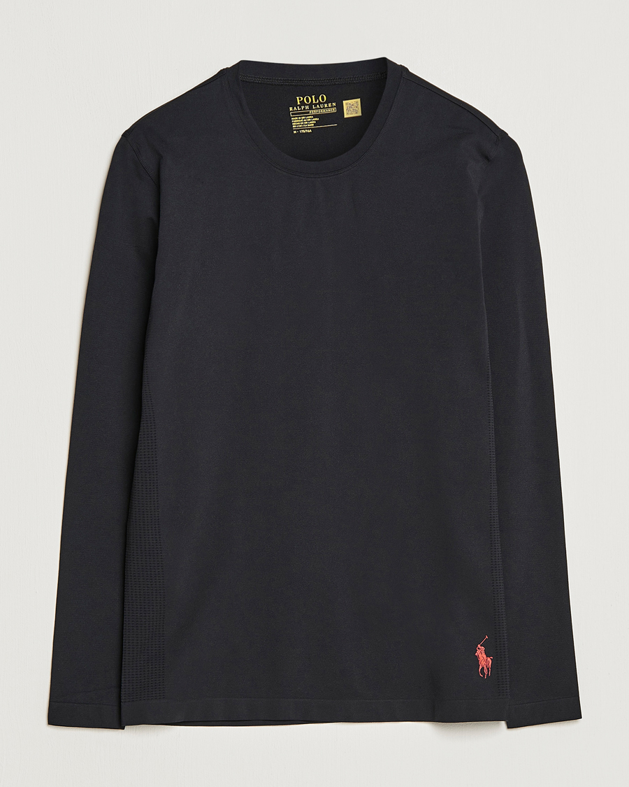 Uomini | T-shirt | Polo Ralph Lauren | Performance Seamless Long Sleeve Tee Polo Black