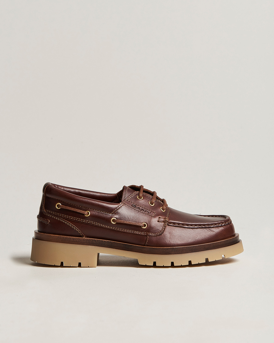 Uomini | GANT Zeamee Leather Boat Shoe Cognac | GANT | Zeamee Leather Boat Shoe Cognac