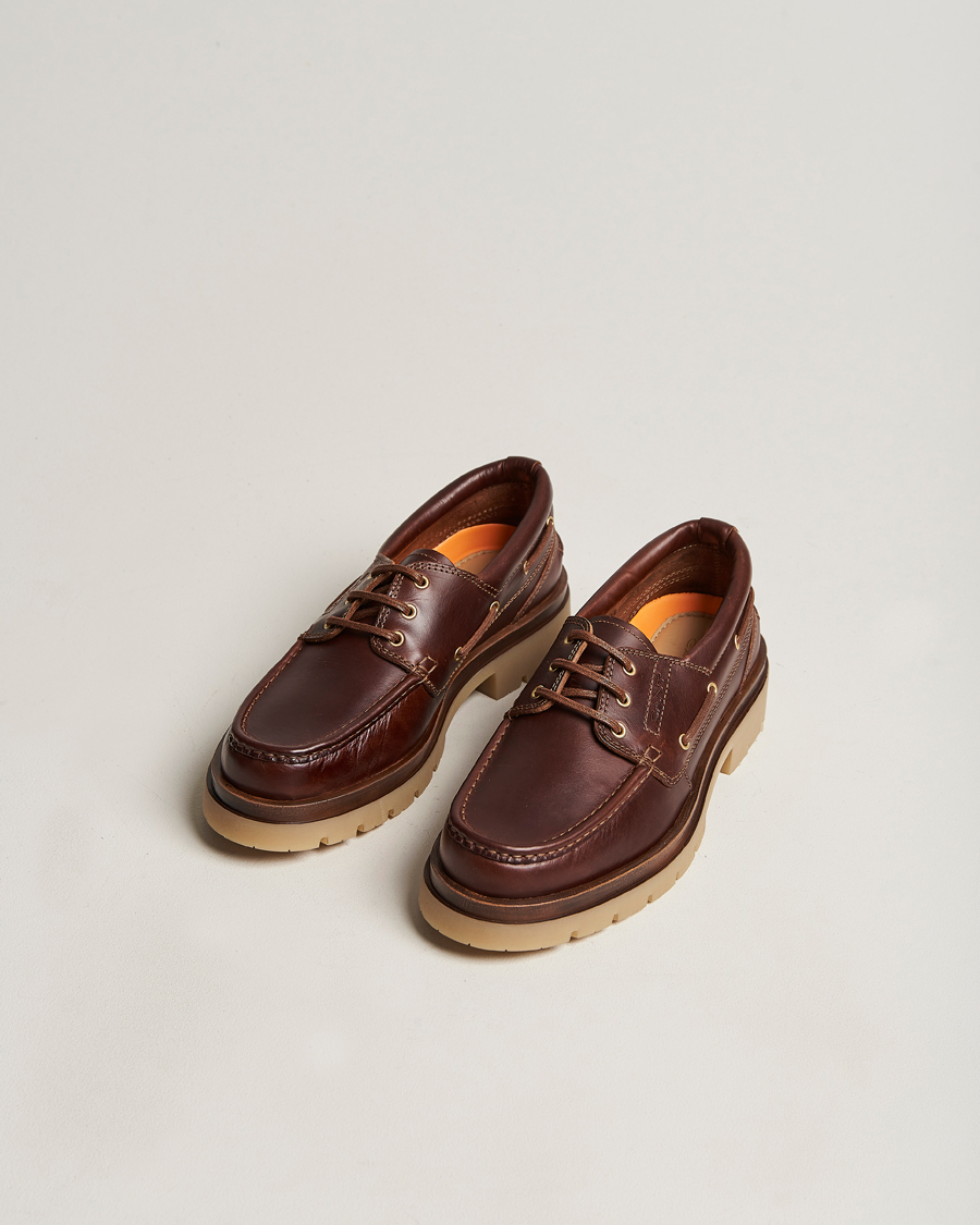 Uomini | GANT Zeamee Leather Boat Shoe Cognac | GANT | Zeamee Leather Boat Shoe Cognac