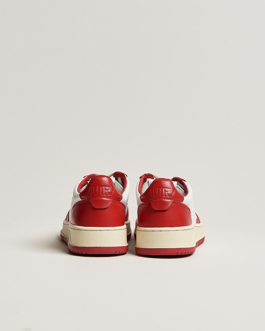 Uomini | Autry Medalist Low Bicolor Leather Sneaker Red | Autry | Medalist Low Bicolor Leather Sneaker Red