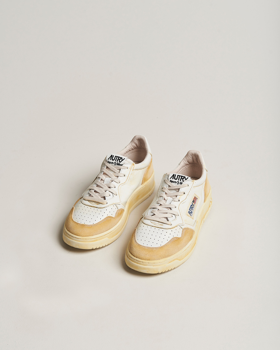 Uomini | Autry Super Vintage Low Leather/Suede Sneaker Leat White | Autry | Super Vintage Low Leather/Suede Sneaker Leat White