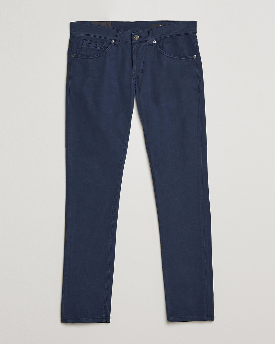 Uomini | Pantaloni | Dondup | George Gabardine 5-Pocket Navy