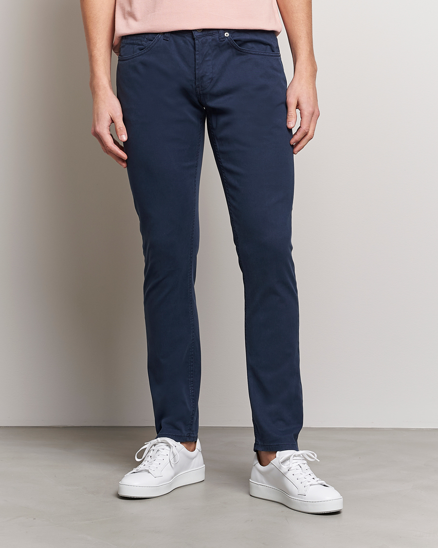 Uomini | Pantaloni | Dondup | George Gabardine 5-Pocket Navy