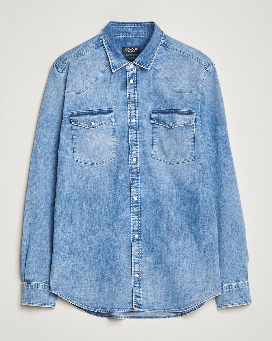 Uomini | Camicie | Dondup | Denim Shirt Light Blue