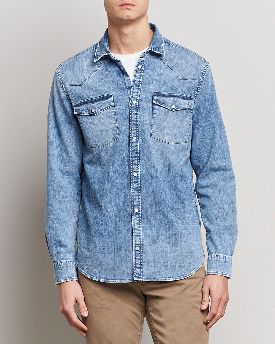 Uomini | Camicie | Dondup | Denim Shirt Light Blue