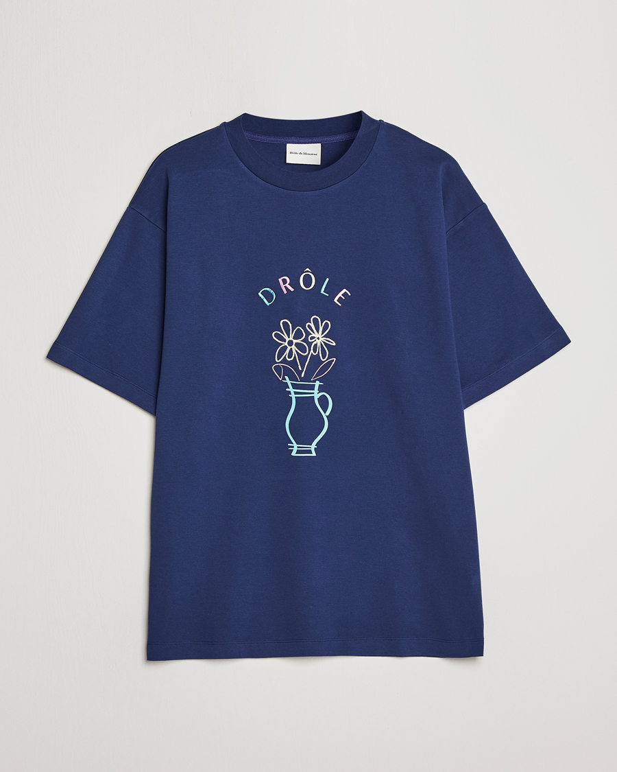 Uomini | T-shirt | Drôle de Monsieur | Pot de Fleur T-Shirt Navy