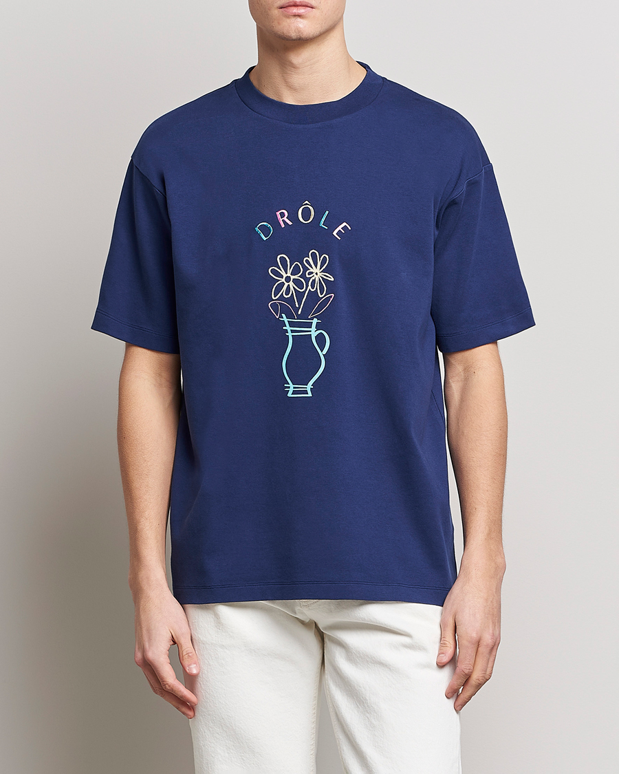 Uomini | T-shirt | Drôle de Monsieur | Pot de Fleur T-Shirt Navy