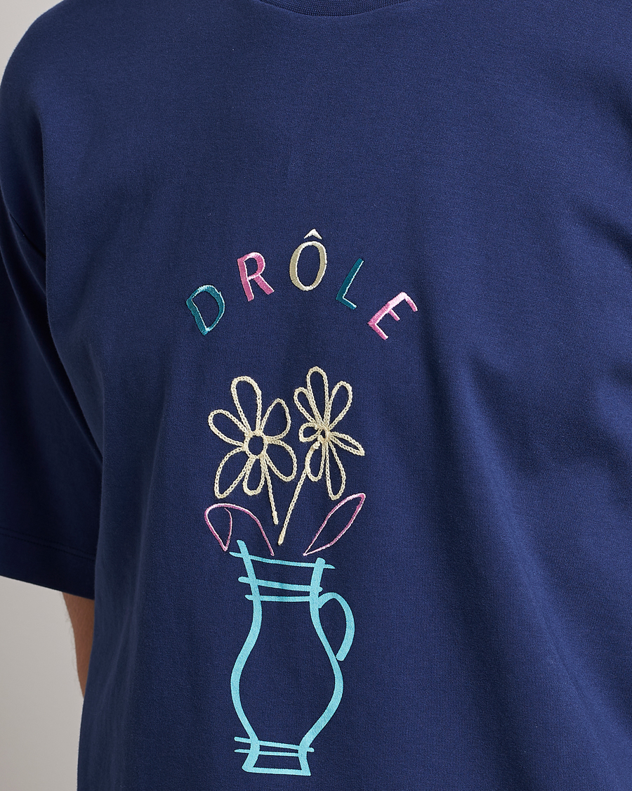 Uomini | T-shirt | Drôle de Monsieur | Pot de Fleur T-Shirt Navy