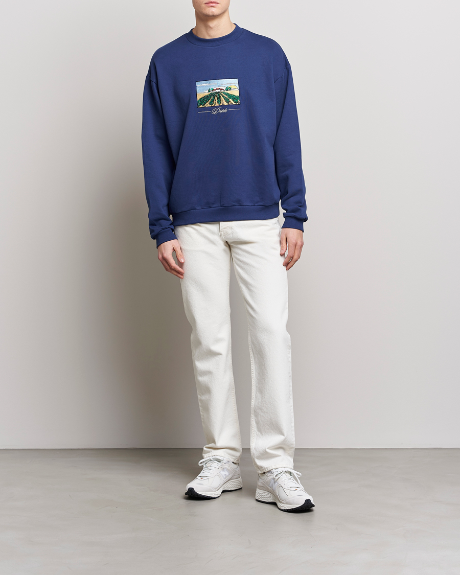 Uomini | Maglieria | Drôle de Monsieur | Vignes Embroidered Sweatshirt Navy
