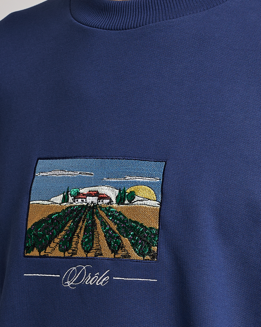 Uomini | Maglieria | Drôle de Monsieur | Vignes Embroidered Sweatshirt Navy