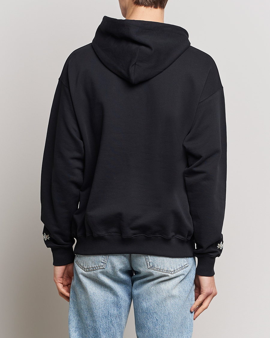 Uomini | Maglieria | Drôle de Monsieur | Fleur Embroidered Hoodie Black
