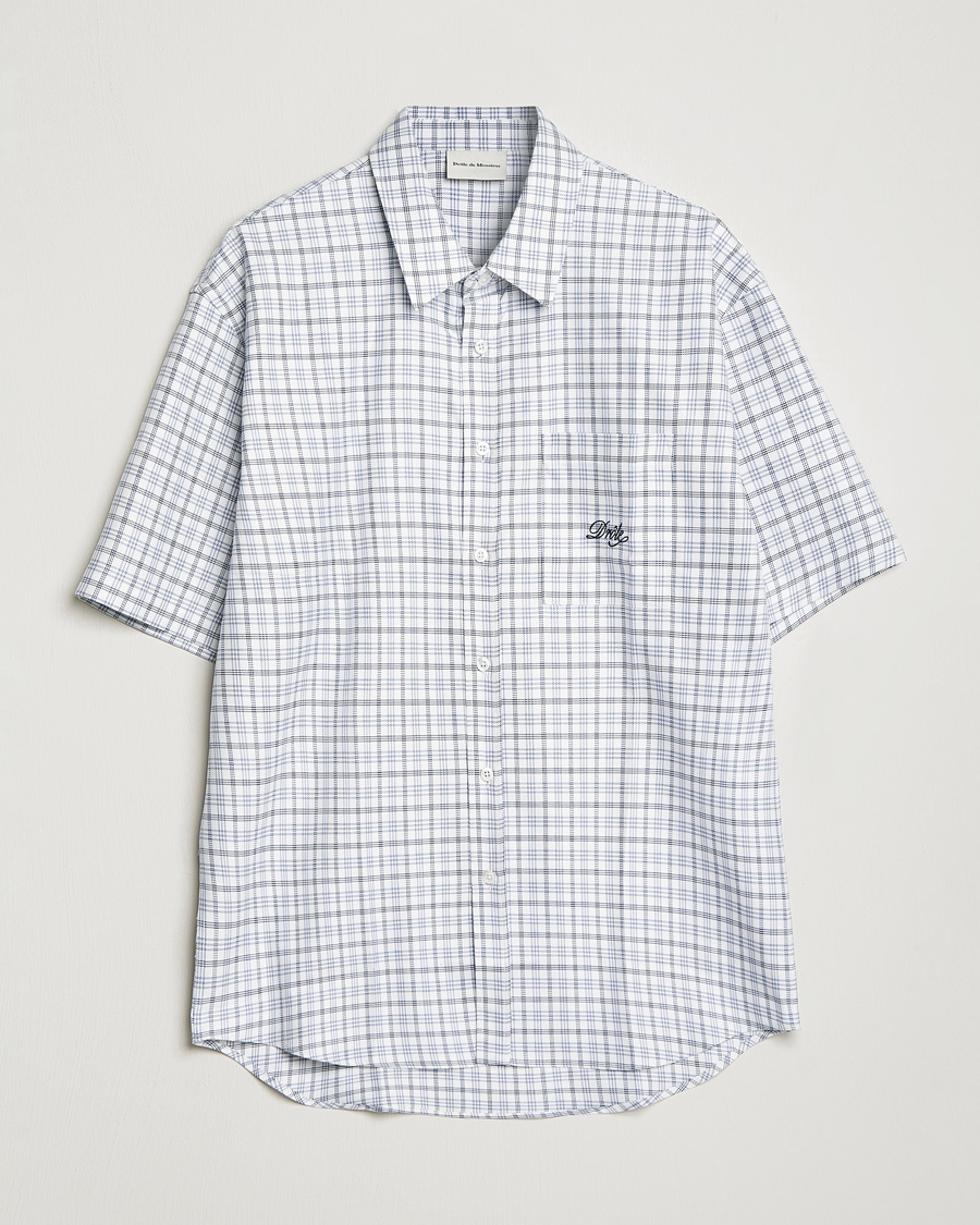 Uomini | Camicie | Drôle de Monsieur | Short Sleeve Signature Shirt Blue Check