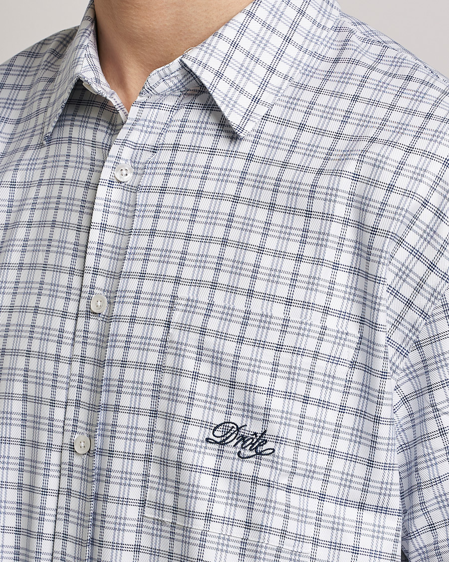 Uomini | Camicie | Drôle de Monsieur | Short Sleeve Signature Shirt Blue Check