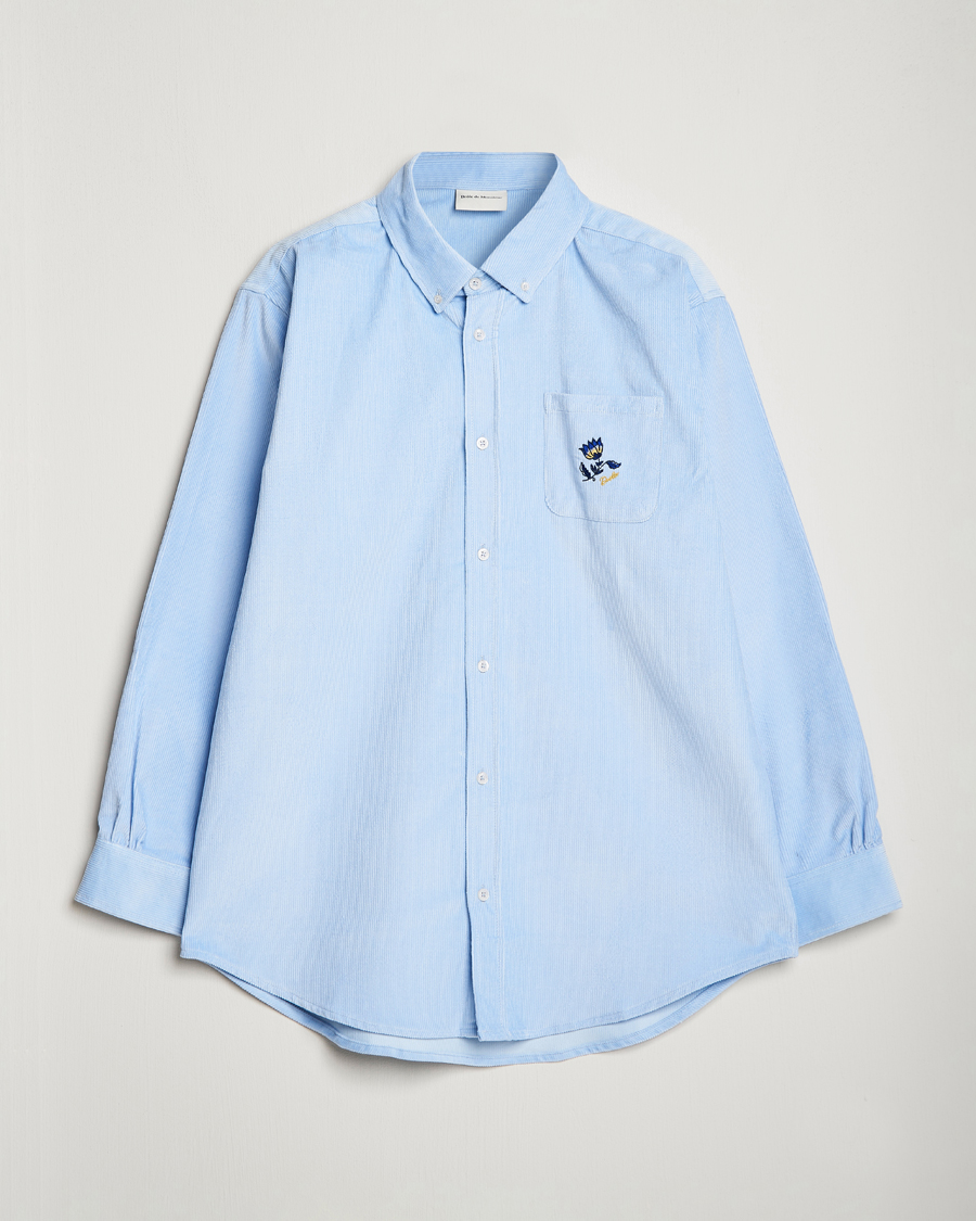 Uomini | Camicie | Drôle de Monsieur | Fleur Corduroy Shirt Light Blue