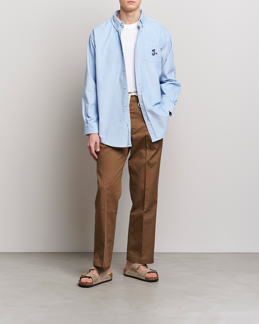 Uomini | Camicie | Drôle de Monsieur | Fleur Corduroy Shirt Light Blue