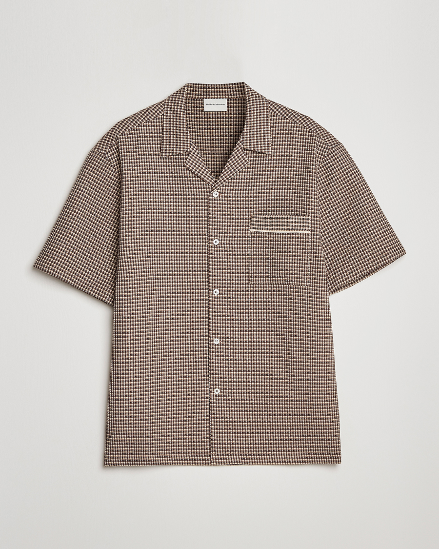 Uomini | Camicie | Drôle de Monsieur | Jacquard Bowling Shirt Brown