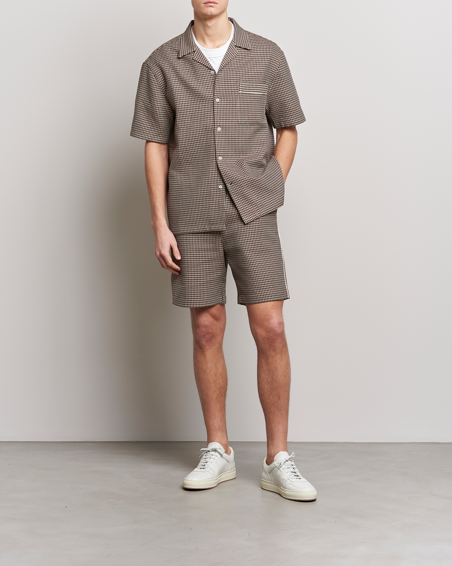 Uomini | Camicie | Drôle de Monsieur | Jacquard Bowling Shirt Brown