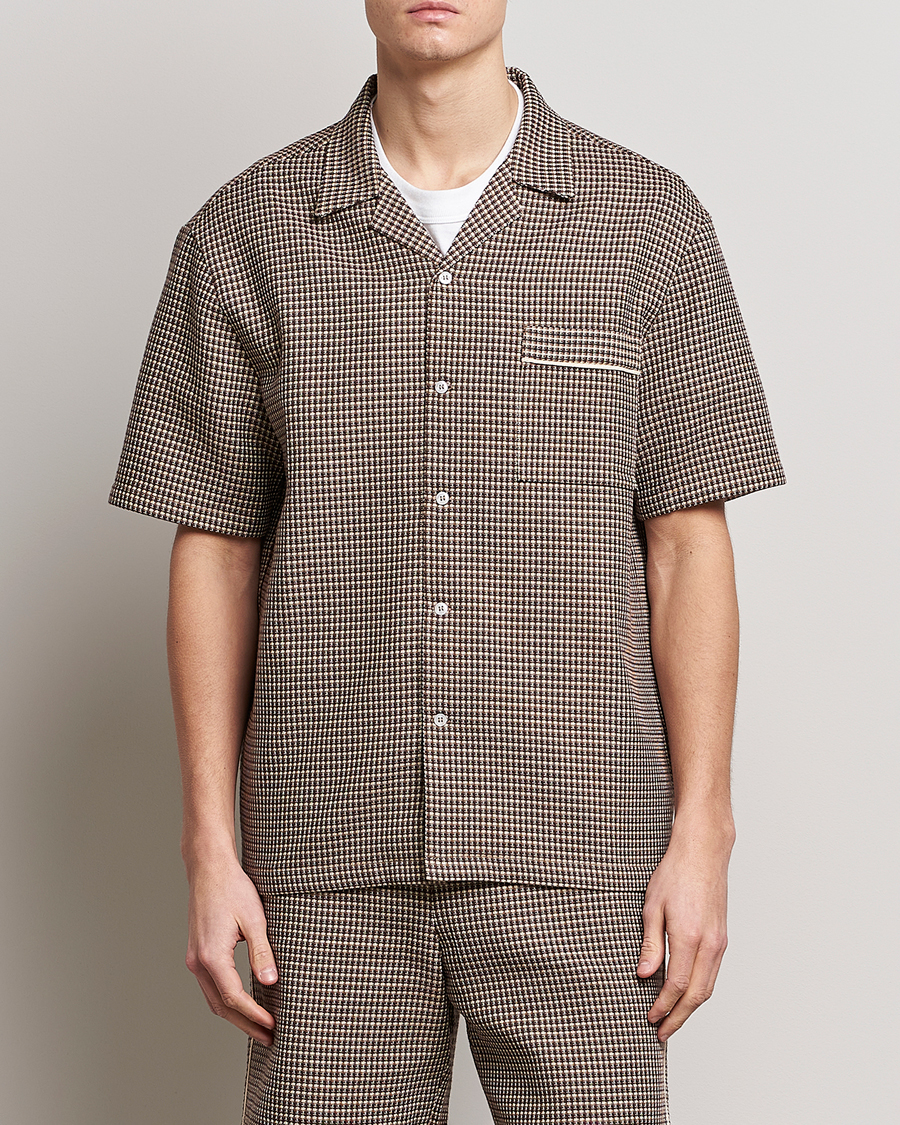 Uomini | Camicie | Drôle de Monsieur | Jacquard Bowling Shirt Brown