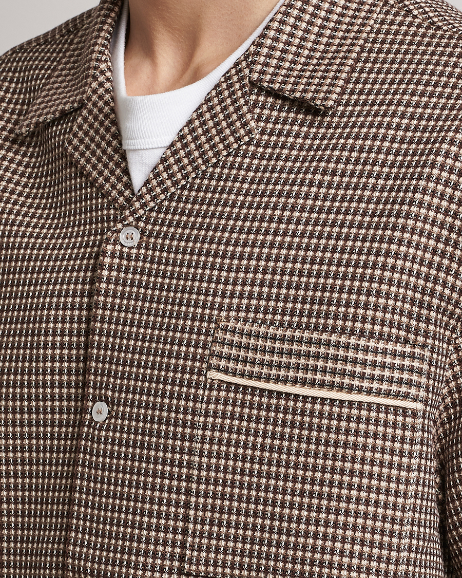 Uomini | Camicie | Drôle de Monsieur | Jacquard Bowling Shirt Brown