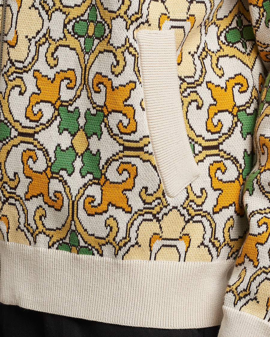 Uomini | Giacche | Drôle de Monsieur | Jacquard Ornaments Zip Blouson Yellow/Green