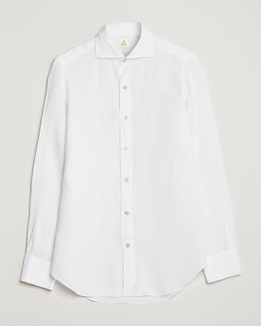 Uomini | Camicie | Finamore Napoli | Tokyo Slim Linen Shirt White