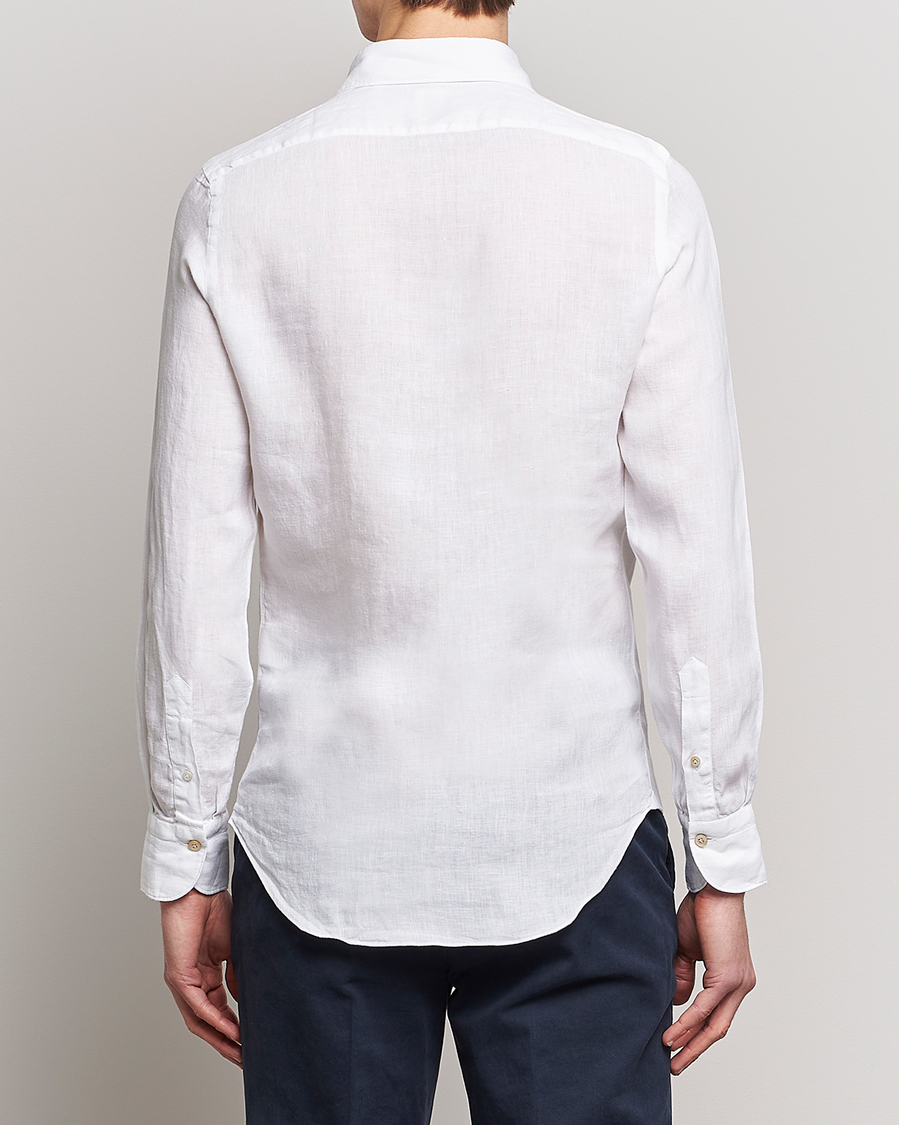 Uomini | Camicie | Finamore Napoli | Tokyo Slim Linen Shirt White