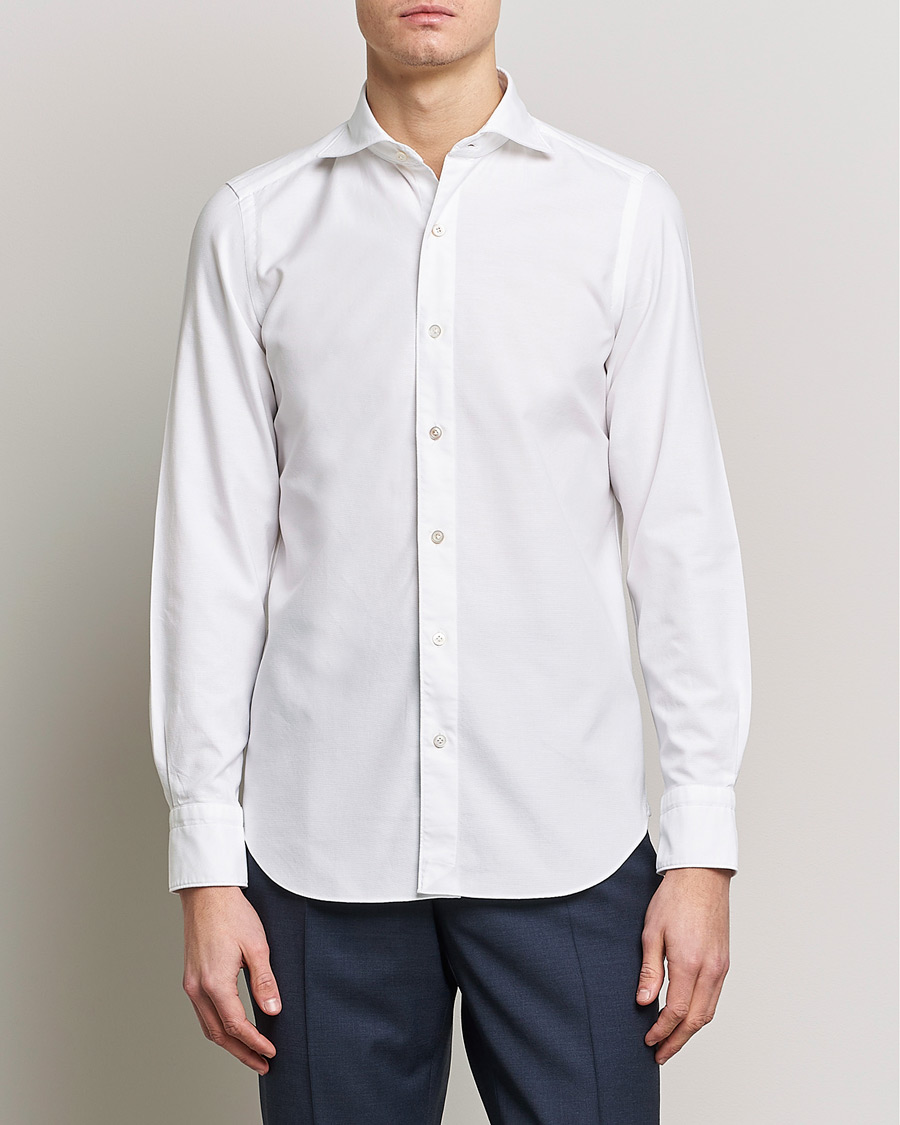 Uomini | Camicie | Finamore Napoli | Tokyo Slim Chambray Shirt White