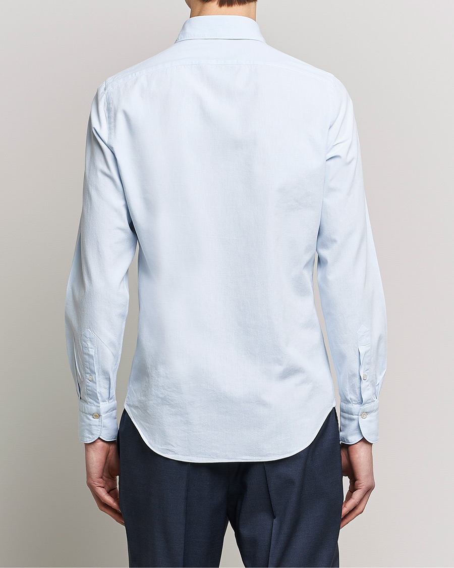 Uomini | Camicie | Finamore Napoli | Tokyo Slim Chambray Shirt Light Blue