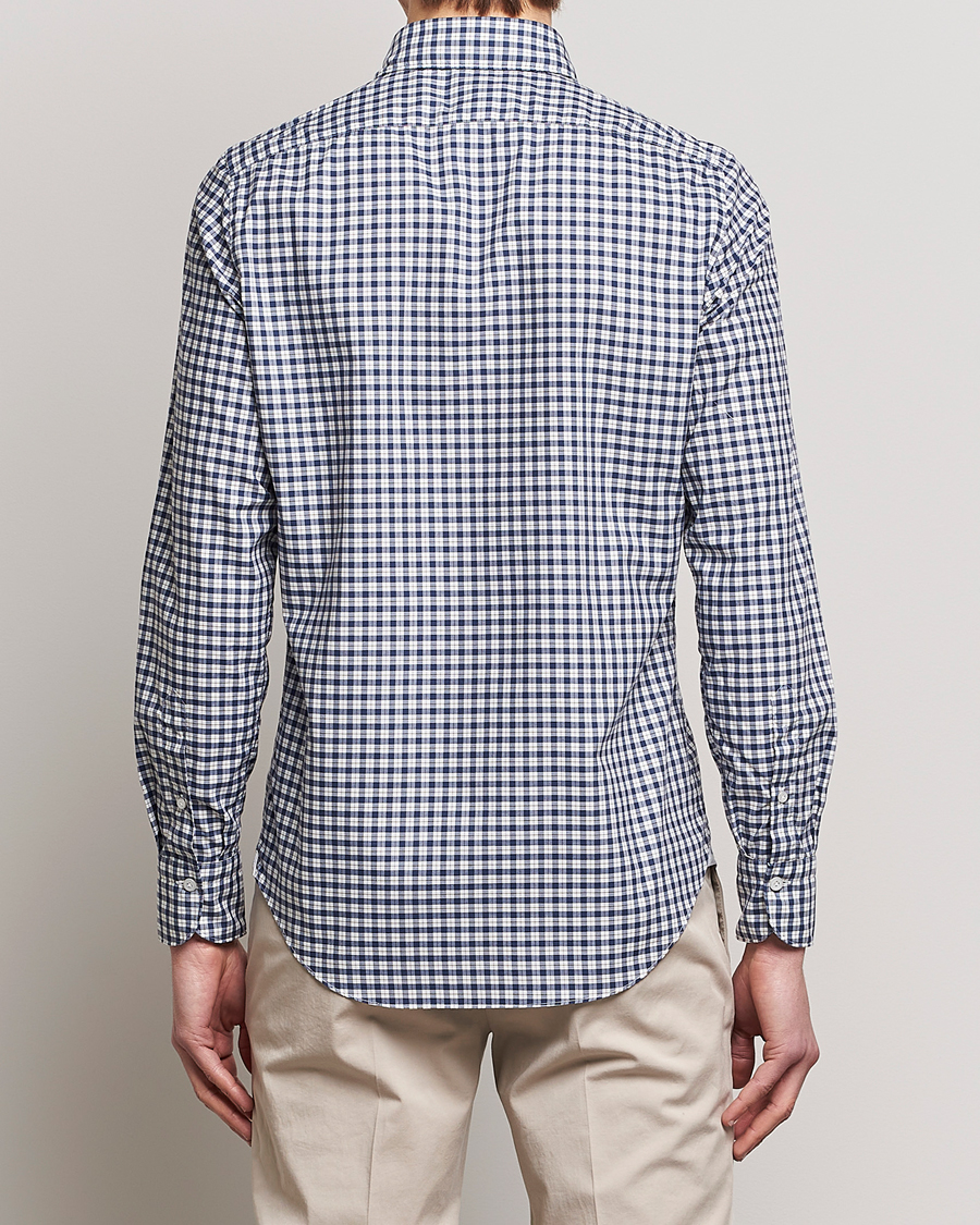 Uomini | Camicie | Finamore Napoli | Tokyo Slim Sport Shirt Blue Check