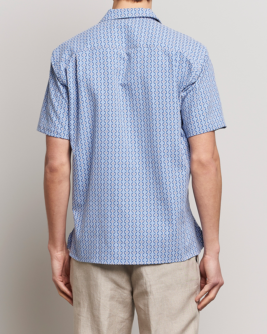 Uomini | Camicie | Gitman Vintage | Summer Ready Jacquard Camp Shirt Light Blue