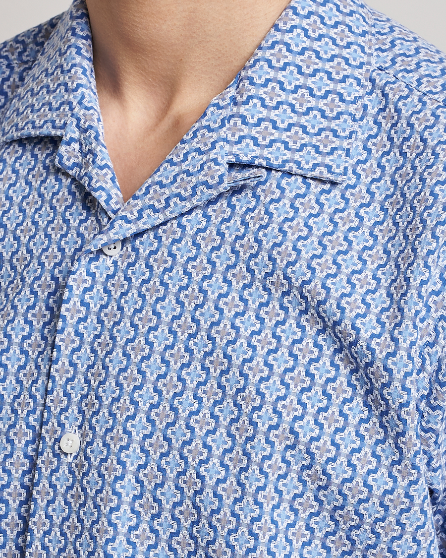 Uomini | Camicie | Gitman Vintage | Summer Ready Jacquard Camp Shirt Light Blue
