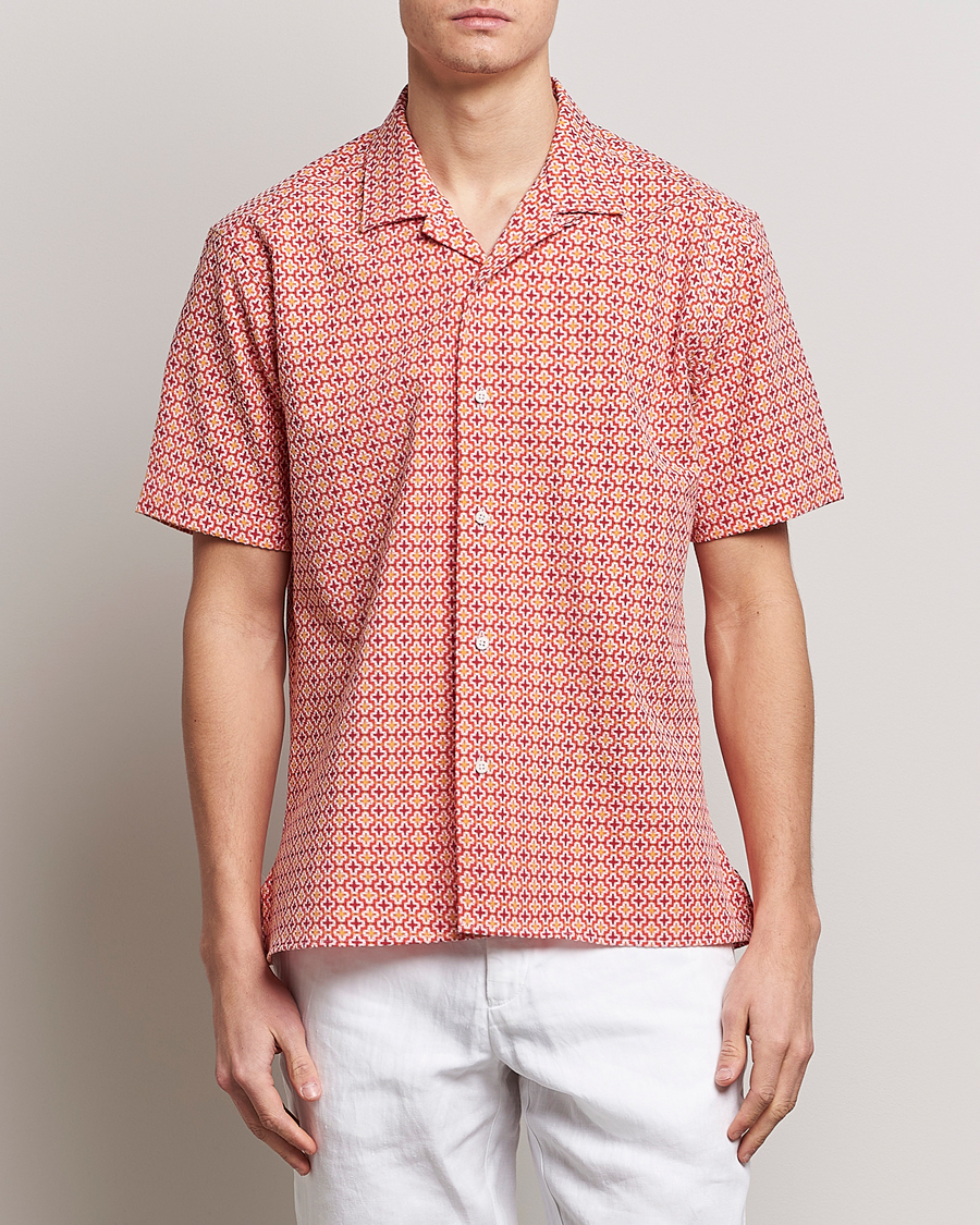 Uomini | Camicie | Gitman Vintage | Summer Ready Jacquard Camp Shirt Rosa