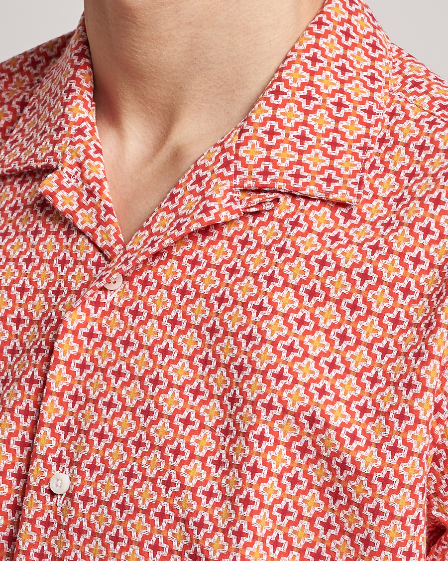Uomini | Camicie | Gitman Vintage | Summer Ready Jacquard Camp Shirt Rosa