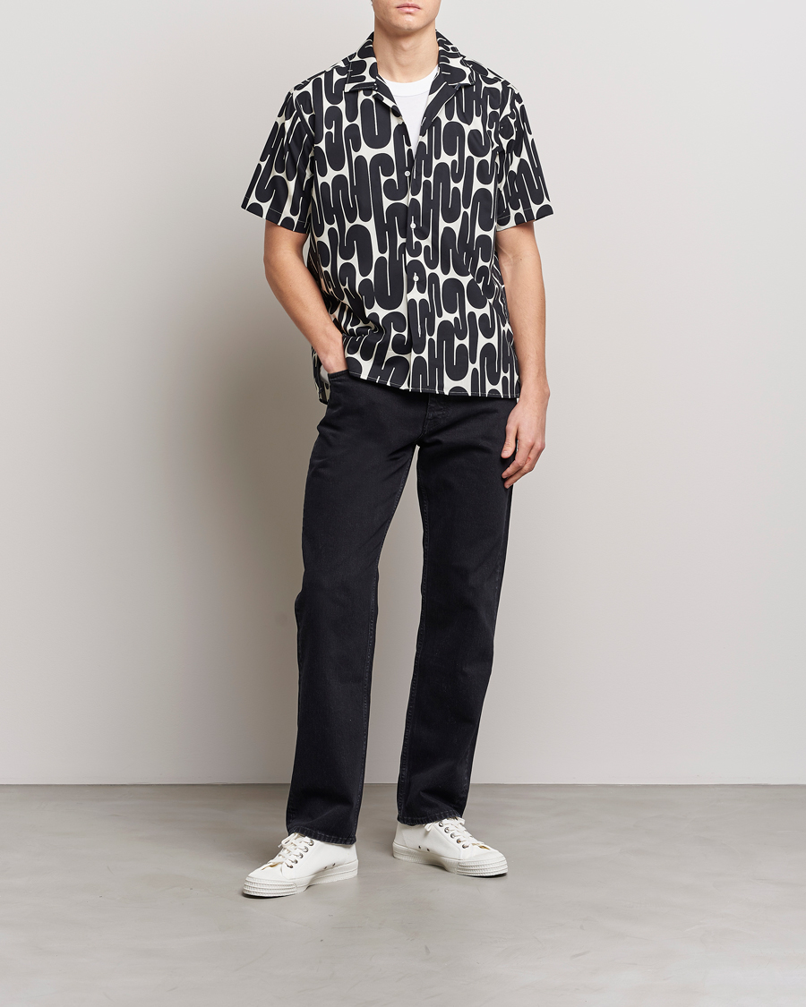 Uomini | Camicie | Gitman Vintage | Alexander Girard Camp Shirt Black/White