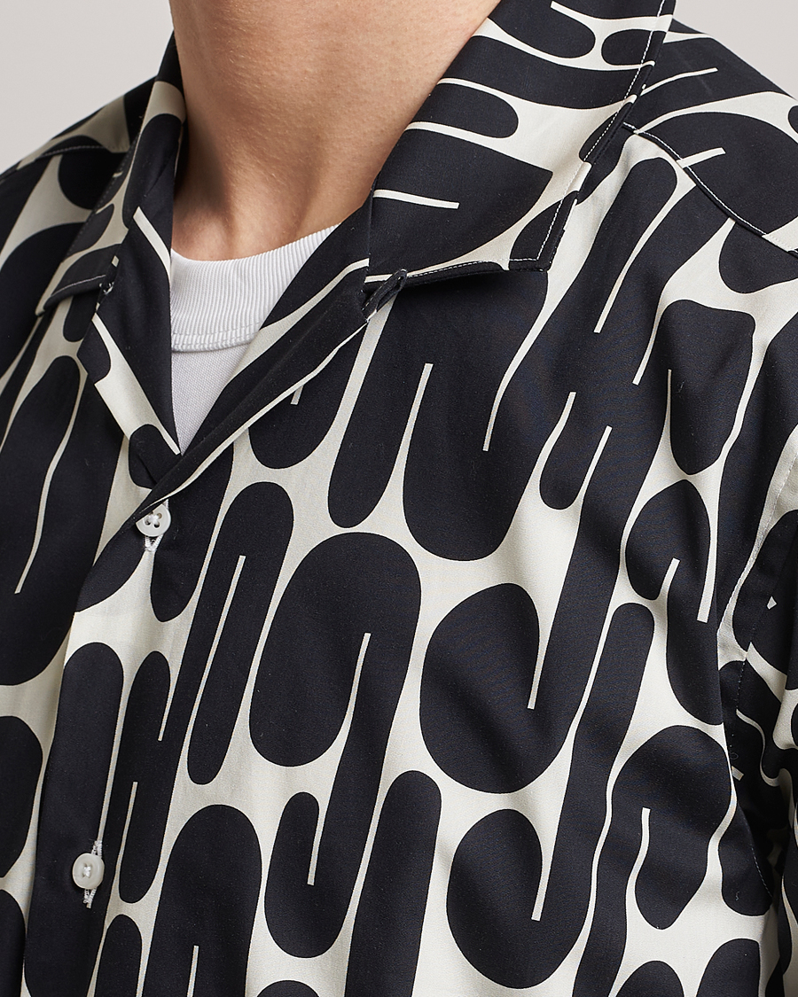 Uomini | Camicie | Gitman Vintage | Alexander Girard Camp Shirt Black/White